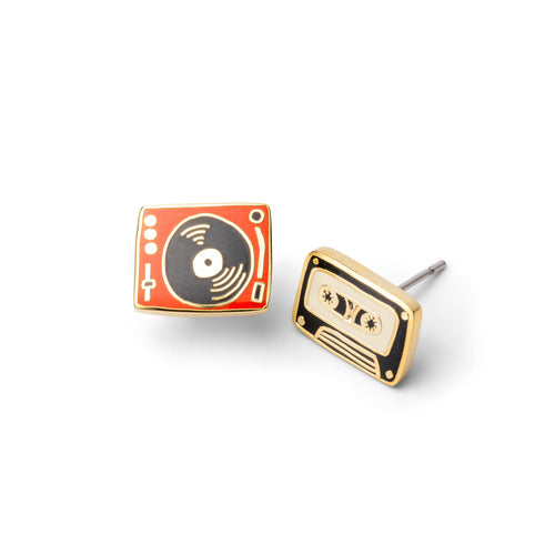 Record Player & Tape Earrings